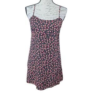 Wild Fable Women's Size XS Black Pink Floral Print  Soft Cami Dress